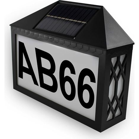 Número de casa solar iluminado con clasificación IP55 de resistencia al agua para fachadas exteriores. (1/5)