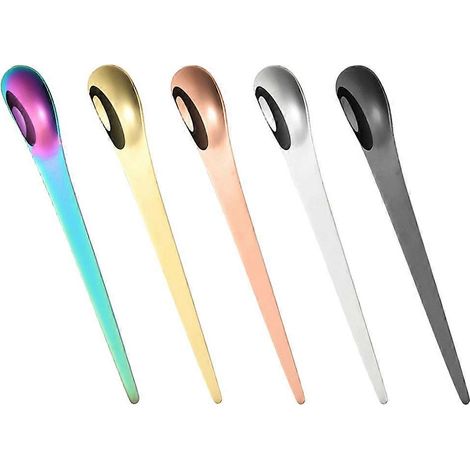 Cuillères à café en acier inoxydable pour mélanger, lot de 10 cuillères de couleurs assorties (1/5)