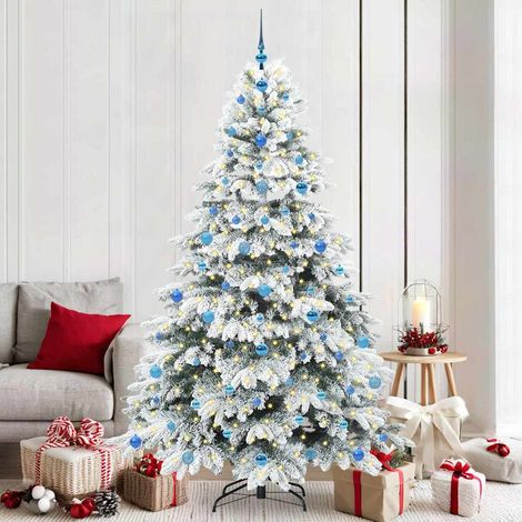 vidaXL Artificial Christmas Tree with 300 LEDs White 210 cm PE and PVC (1/5)