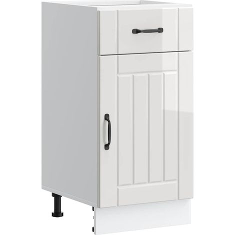 Küchen-Unterschrank Lucca Hochglanz-Weiß Holzwerkstoff
