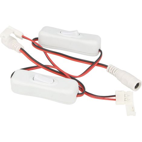 2 PZ Interruttori ON OFF con Connettore 8mm per Striscia LED e DC JACK Femmina 5,5mm x 2,1mm (1/3)