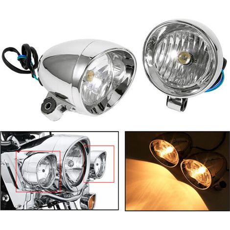 2PCS Motorcycle Retro Bullet Led Headlight Auxiliary Light Fog Lamp Universal,Motors,Parts & Accessories,Motorcycle Parts,Headlight Assemblies (1/5)