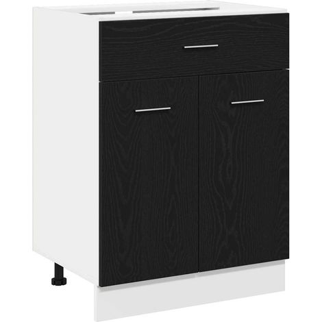 Maison Exclusive - Armadio pensile Rovere Nero 60 x 46 x 81,5 cm Legno multistrato