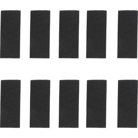 Confezione da 10 filtri per ventilatore a carbone attivo, autoadesivi, rettangolari (25,4x9 cm), per una purificazione dell'aria efficace e silenziosa. (1/5)