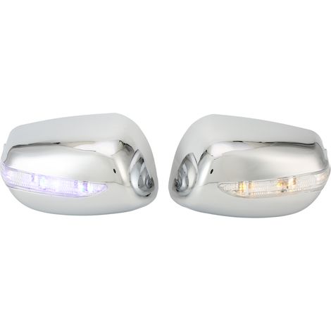 Paires de coques de rétroviseurs latéraux chromés avec feux de clignotants à LED étanches, remplacement pour Jazz 2007‑2014 (1/5)