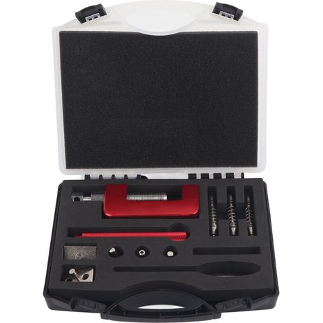 Set universale di 12 attrezzi per smontaggio e rivettatura di catene per moto, con scatola portaoggetti, per moto da cross e mountain bike -Crezuo