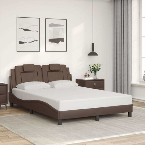 Bettgestell "Viana" ohne Matratze Braun 140x190 cm Kunstleder (1/5)