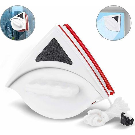 (rouge) Nettoyeur De Verre Double Face, Brosse Magntique Pour Le Nettoyage Des Vitres, Nettoyeur De Verre Double Face Avec Cordelette, Essuie-glac (1/5)