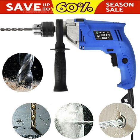 Rotary Hammer Impact Drill Electric Corded 360° Rotating Handle 2 Functions Tool (1/5)