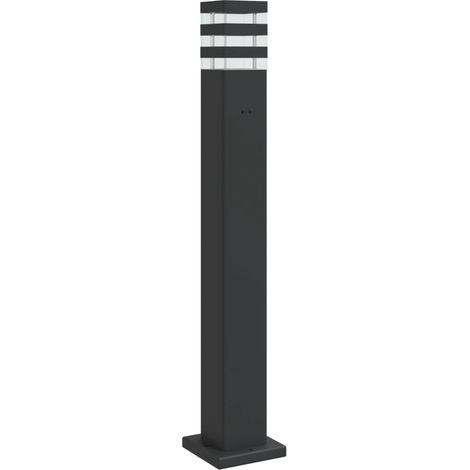 Lámpara de pie exterior con salida 80 cm aluminio negro 020042531