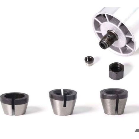 Adaptateur De Pince De Défonceuse - 6 mm - 6 35 mm - 8 mm - Pour Fraise À Affleurer - Lot De 6 (1/5)