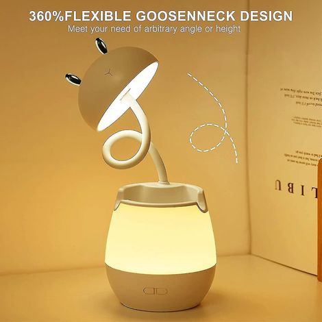 Lampe de bureau enfant, lampe de chevet LED rechargeable USB, lampe de lecture et lampe de bureau à intensité variable, flexible à 360° (1/3)