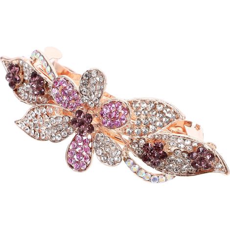 Large Purple Crystal Hair Clip for Women (1/5)