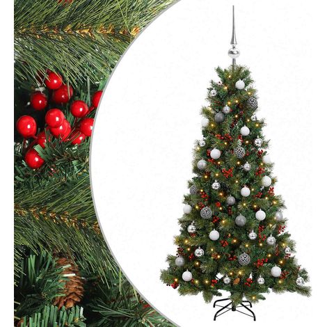 Árbol de Navidad artificial con bolas 120 cm 150 LED vidaXL (1/5)