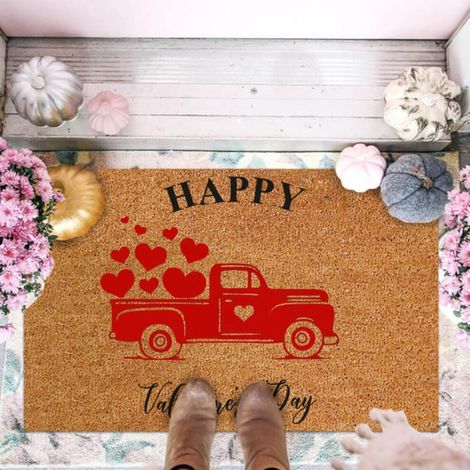 Tapis de porte Uclet Saving Carpet - Tapis de bienvenue décoratif pour la Saint-Valentin, antidérapant, pour l'extérieur et la décoration de la maison (1/5)