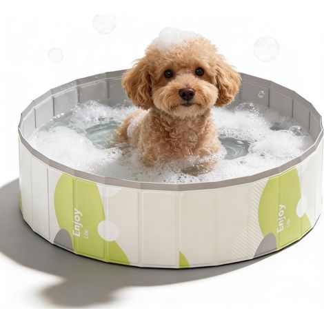 CCYKXA Hundepool: 80 x 20 cm Faltbarer Pool, Hundebadewanne, Outdoor-Haustierpool für Katzen (Grün) (1/5)