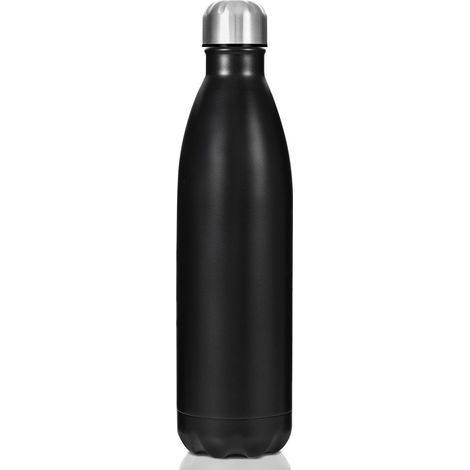 Gourde Isotherme en Acier Inoxydable 750ml - Bouteille d'Eau Réutilisable Double Paroi [24h Froid/12h Chaud] - Sans BPA (Noir) (1/5)