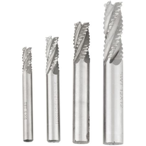 Fraise en bout d'ébauche HSS à 4 cannelures, fraise CNC M6 /M8 /M10 /M12, 4 pièces (1/5)