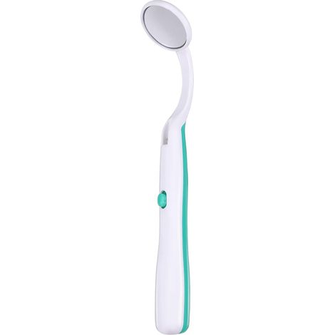 Miroir dentaire LED - 1 pièce - Plastique robuste - Éclairage intégré zones sombres - Dentistes et familles - Vert 14,9cm (1/5)