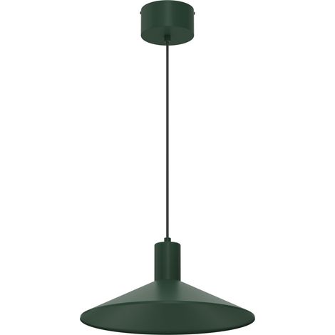 Suspension minimaliste verte Nox, abat-jour métal 36 cm, culot GU10 (1/2)