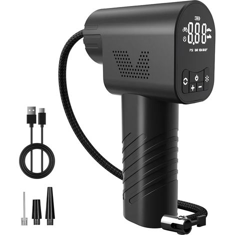 Compresseur d'air sans fil portable pour voiture (fonctionnant sur batterie), gonfleur de pneus électrique 4000 mAh (1/5)