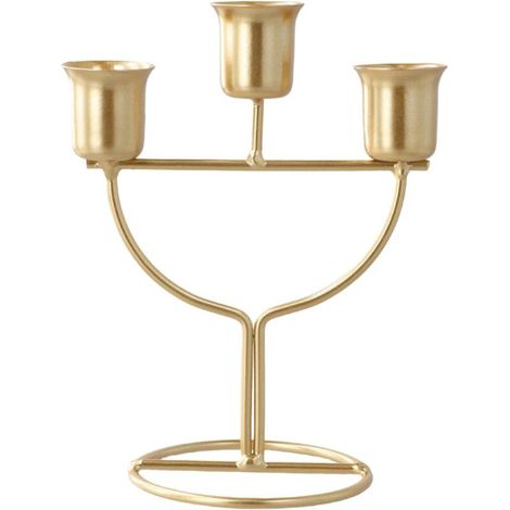 Gold Vintage 3-Arm Candlestick, Floor Standing Chandelier, Table Decoration Candlestick for Hotels, Weddings, Dinners, Parties, Valentine's Day (1/5)