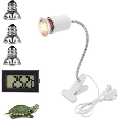 Tortoise Heat Lamp Kit - 25W/50W/75W UVB Bulbs + Thermometer (1/5)