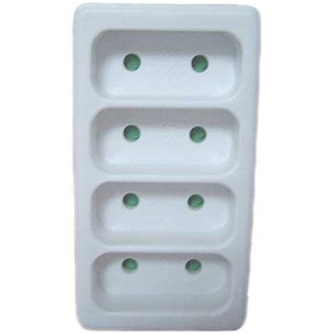 PRISE QUADRIPLITE 4X2P - 6A - BLANC - FRANELEC HOUQUAD6