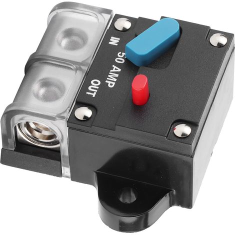 Disjoncteur 12-24 V pour moteur de pêche à la traîne, voiture, bateau, moto, système audio stéréo, porte-fusibles en ligne, onduleur 50 A (1/5)