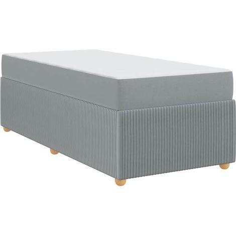 Lit simple,Lit adulte,Cadre de lit avec matelas Gris clair 90 x 200 cm tissu CFW7770443 (1/5)