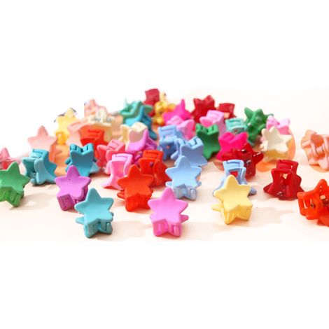 40 mini pinces à cheveux étoile, légères, couleurs vives, adorables accessoires de coiffure, petites griffes (1/5)