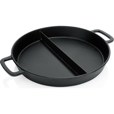 Poêle géante en fonte 70 mm – 2 poignées latérales – Pour cuisson sur feu vif – Idéale pour plats familiaux – WAS