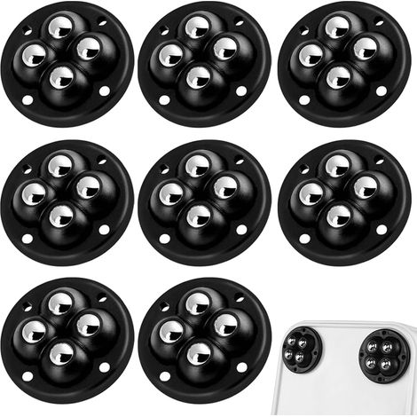 Ruedas autoadhesivas, 8 unidades, mini ruedas universales, ruedas de bola, mini ruedas de 360 grados, para cajas de almacenamiento y muebles pequeños. (1/5)
