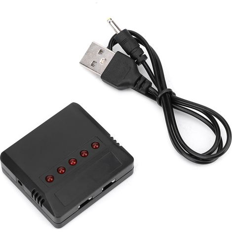 Chargeur de batterie au lithium 3,7 V, hub de charge universel équilibré pour 1 à 5 batteries de drone avec protection (chargeur) (1/5)