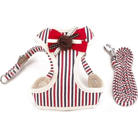 Weiches Mesh-Hunde-/Katzengeschirr, Laufgeschirr für Haustiere, verstellbar und bequem, Rot, XL (1/5)