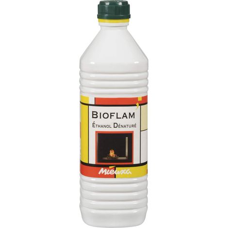 Bioflam bioéthanol écologique 1L pour cheminées – Combustion propre sans odeur – Flamme vive et chaleureuse – Respectueux de l'environnement