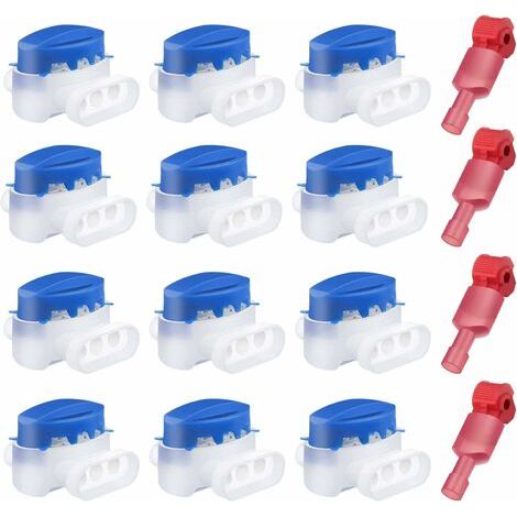 Lot de 12 connecteur de câble étanche 3 trous connecteurs de fils électriques sertis connecteur de tondeuse à gazon rempli de gel avec 4 bornes de connexion pour tondeuses à gazon robotiques (1/5)