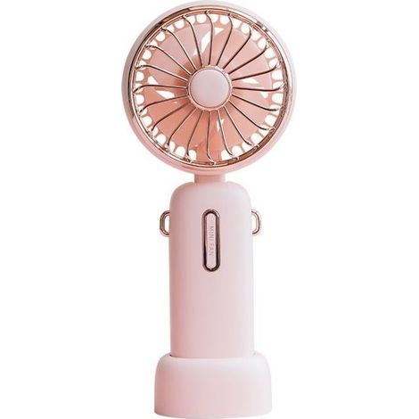 Mini fan of cooling portable to batteries 4800 mAh, rechargeable by USB, fan of neck suspended, pink (1/4)