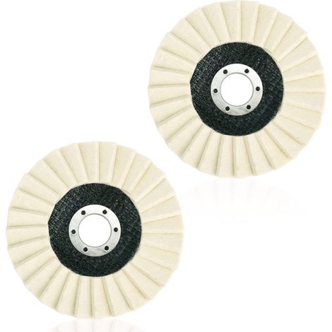 2pcs Disque de Polissage Meuleuse, 115mm Disques Polissage en Tissu Feutre de Laine Adaptés aux Meuleuses d'Angle au Métal au Marbre à la Pierre et aux Meubles (1/5)