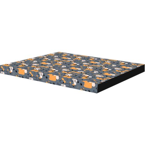 Colchón para cama de perro XXL 110×80×5 cm - espuma, funda impermeable, estampado "Perros grises", Bertoni (1/5)