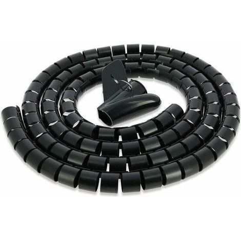 Gaine spirale pour cable electrique 22 mm x 10m – Cable management qualité premium – Goulotte passe cable, gaine tressée, cable protection, gaine electrique tresse, passe cable bureau (1/4)
