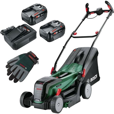 Bosch 18v 36v Cordless Lawnmower UniversalRotak 2x18V-37-550 2x 4.0Ah Batteries