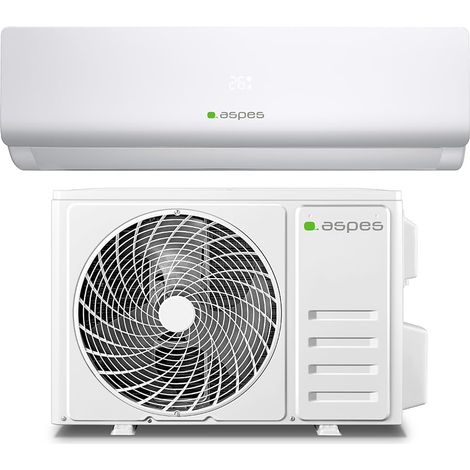Aspes Climatiseur split, 18000 BTU AAAS1800W. Pompe à chaleur de, minuterie, cote énergétique A++.