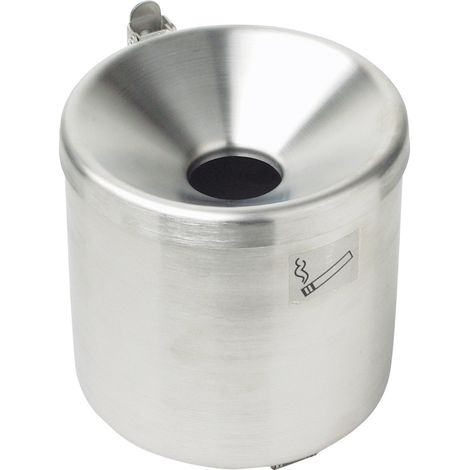 Cendrier mural autoextinguible pour une utilisation intérieure et extérieure, en acier inoxydable, diamètre 15 cm