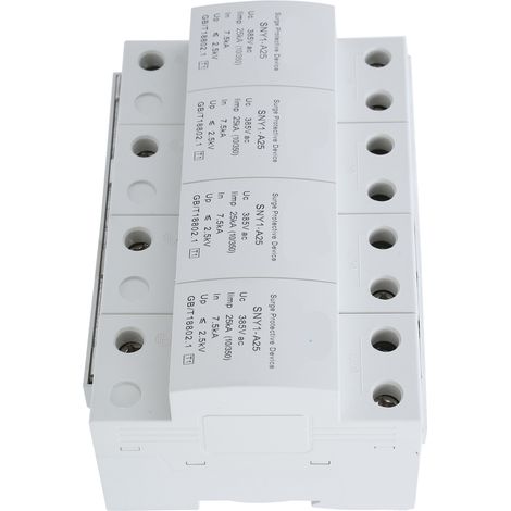 Parafoudre à 4 pôles avec protection contre la foudre, disjoncteur pour usage domestique, 385 V CA (25 kA) (1/5)