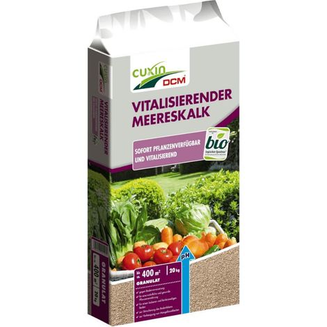 Cuxin : chaux revitalisante aux algues marines, 20 kg – chaux aux algues, chaux pour jardin, chaux pour pelouse
