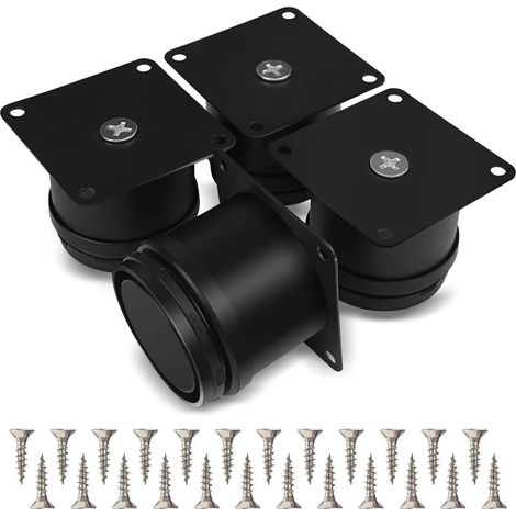 Tigrezy 4er-Set Möbelbeine, 50 mm verstellbare Tischbeine aus Edelstahl, geeignet für Bad, Büro und Küche, höhenverstellbar von 0 bis 15 mm, inklusive Edelstahlschrauben