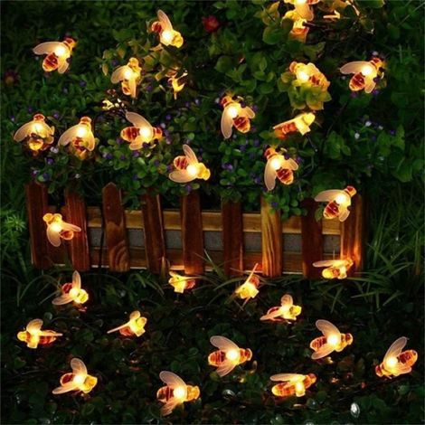 Guirlande lumineuse - Abeille - 20LED - Solaire - IP55 - Jaune - Extérieur (1/4)