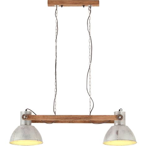 vidaXL Lámpara colgante industrial 25 W plateada 109 cm E27 (1/2)