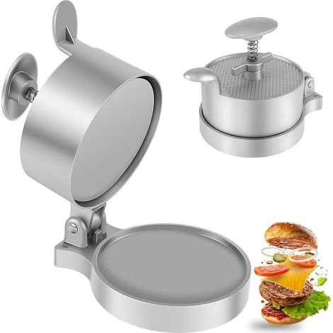 Burgerpresse aus Aluminiumlegierung – 1 Stück – Antihaftbeschichtung – Verstellbare Dicke – Für Grill und Barbecue – 18,7 x 13 cm (1/5)